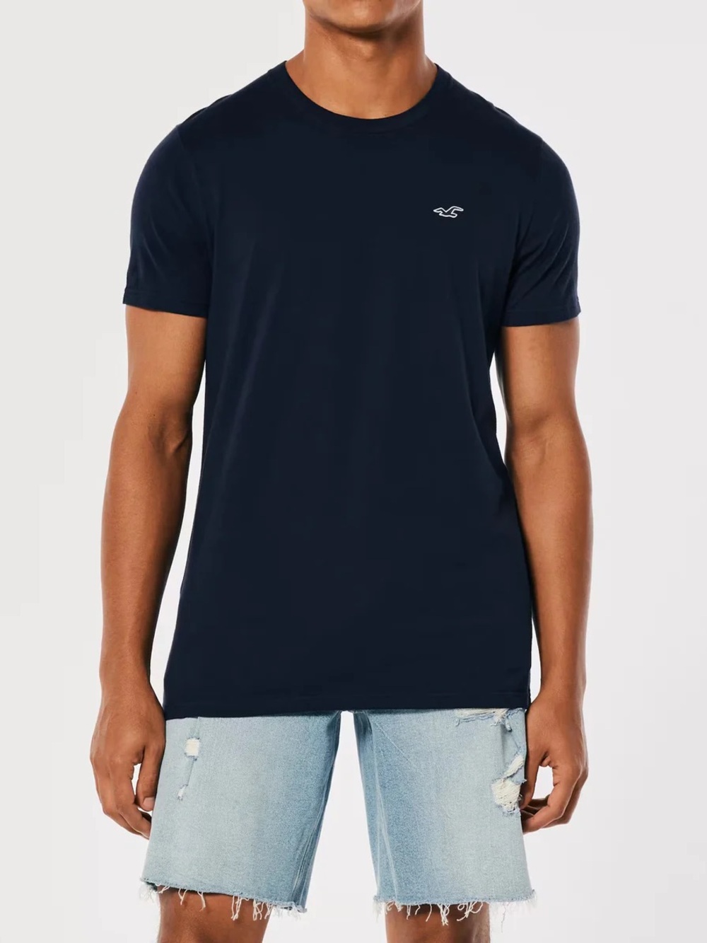 Hollister Navy Short Sleeve Crew Tee